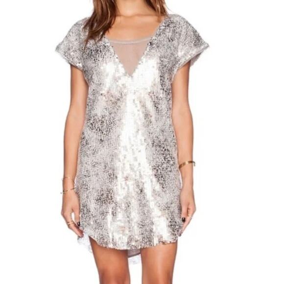 Free People Midnight Dreamer Shattered Glass Mini Dress Size XS - S - Picture 1 of 9